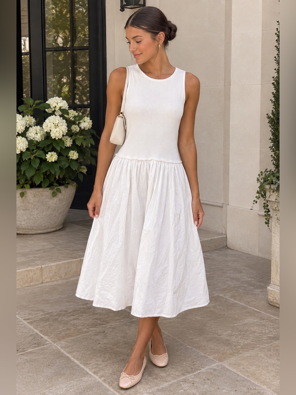 1. State White Midi Dress